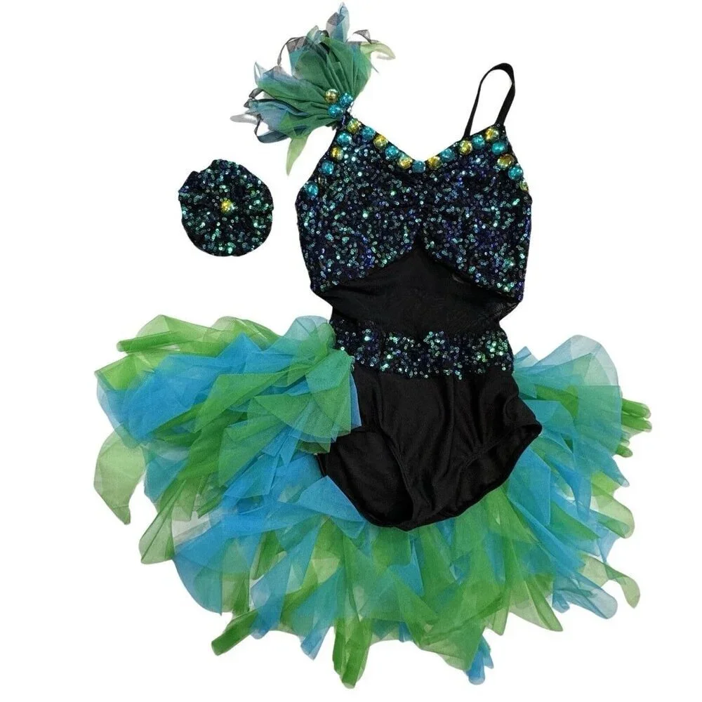 CURTAIN CALL Showtime Star 2-Piece Dance Costume‎ Leotard Tutu Size CME Ballet